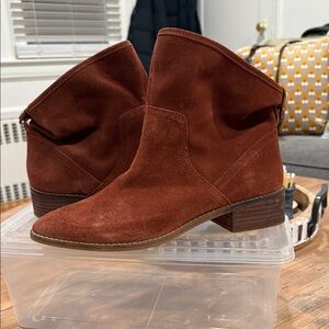 Lucky Brand Rust Suede Ankle Boots